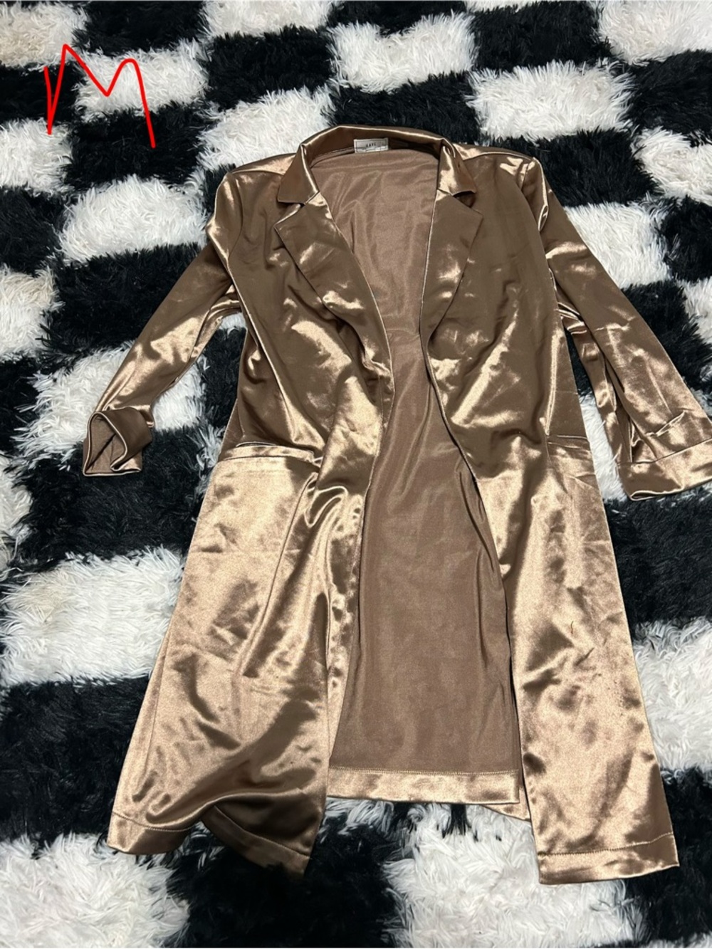 Have Shiny Bronze Satin Trench Coat